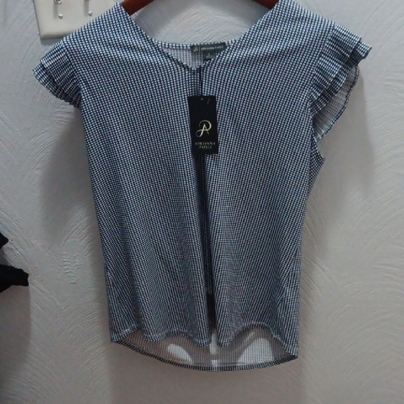 Adrianna Papell Tops - Adrianna Papell Blue Gingham Blouse